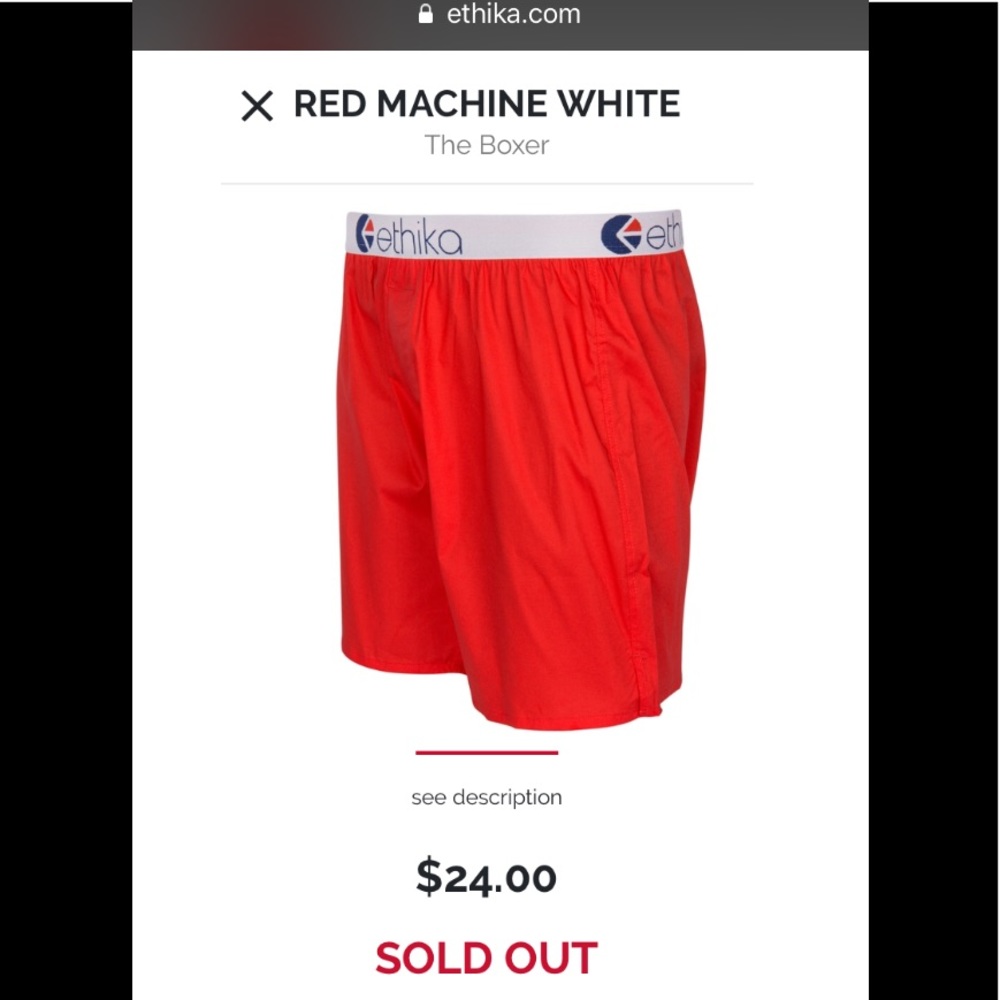Ethika red machine underwear
